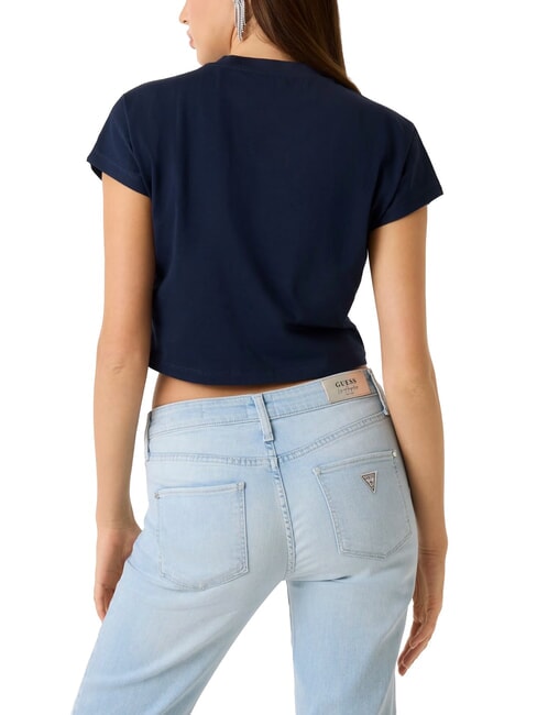 SCRIPT CROP Short T-shirt blackened blue - T-shirt
