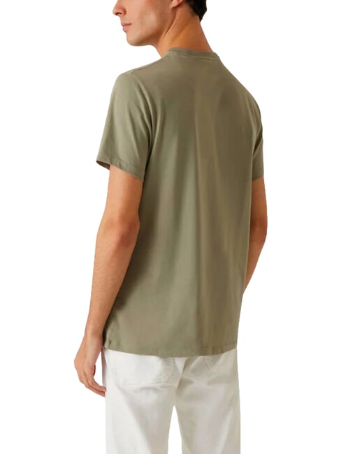 BASIC PIMA Stretch cotton T-shirt mossy green - T-shirt