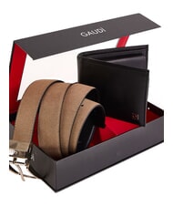 GAUD&Igrave; GIFT BOX Belt and wallet kit black/sand - Belts - 2