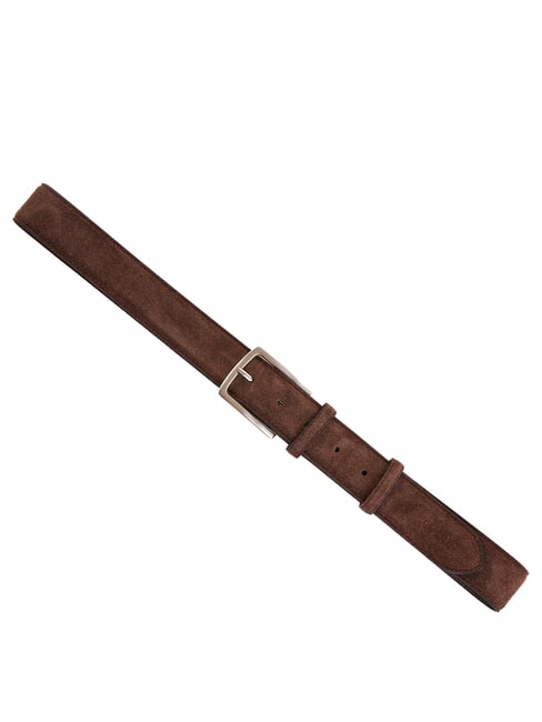 BASIC Leather belt, with embossed logo darkbrown - Belts