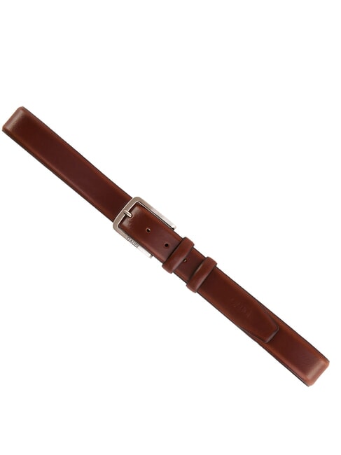 BRIDGE Curved leather belt Tobacco - Belts