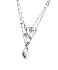 GUESS ALL YOU NEED IS LOVE Silver necklace with heart and key charm SILVER - Necklaces - 2