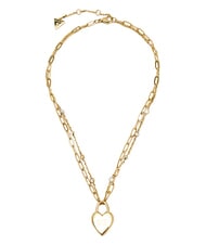GUESS ALL YOU NEED IS LOVE Heart-shaped charm necklace yellow gold - Necklaces - 2