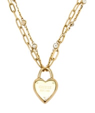 GUESS ALL YOU NEED IS LOVE Heart-shaped charm necklace yellow gold - Necklaces - 3