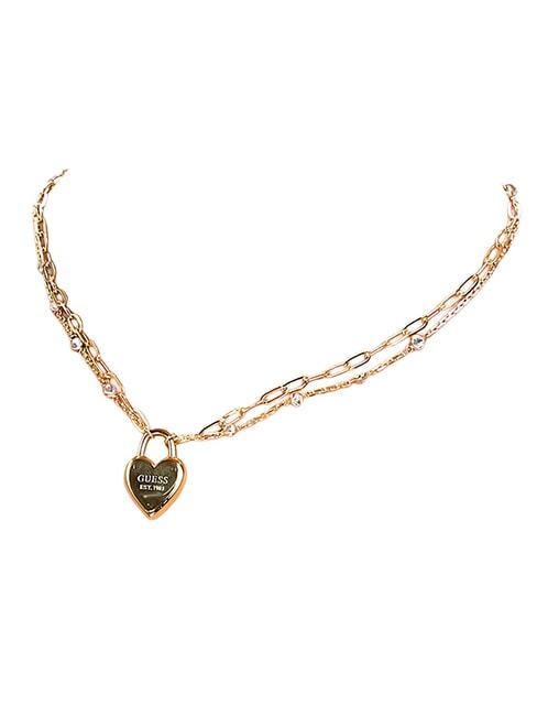 ALL YOU NEED IS LOVE Heart-shaped charm necklace yellow gold - Necklaces