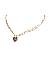 GUESS ALL YOU NEED IS LOVE Heart-shaped charm necklace yellow gold - Necklaces - 4