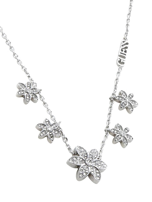 WHITE LOTUS Silver necklace, multi-lotus motif SILVER - Necklaces