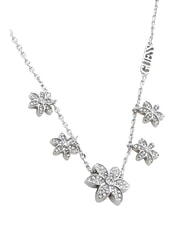 GUESS WHITE LOTUS Silver necklace, multi-lotus motif SILVER - Necklaces - 3