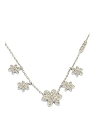GUESS WHITE LOTUS Silver necklace, multi-lotus motif SILVER - Necklaces - 4