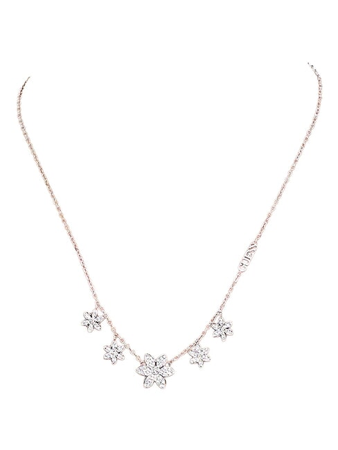 WHITE LOTUS Silver necklace, multi-lotus motif SILVER - Necklaces