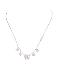GUESS WHITE LOTUS Silver necklace, multi-lotus motif SILVER - Necklaces - 5