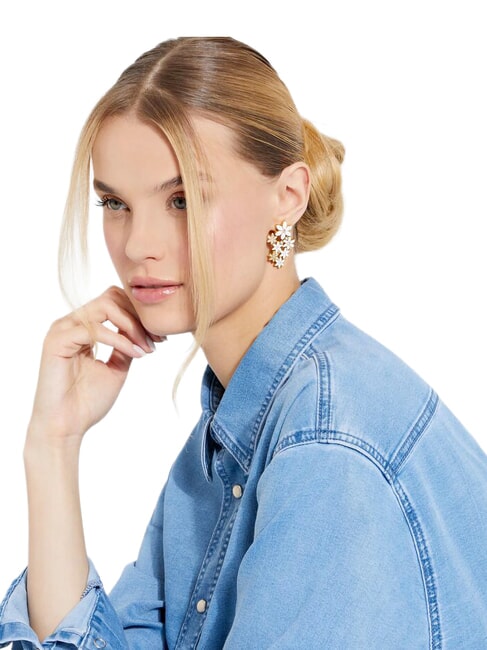 WHITE LOTUS Gold earrings, lotus motif gold - Earrings