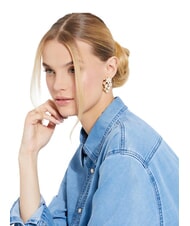 GUESS WHITE LOTUS Gold earrings, lotus motif gold - Earrings - 2