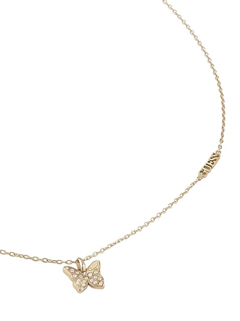 CHRYSALIS Necklace, charm with crystals, butterfly motif yellow gold - Necklaces