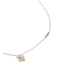 GUESS CHRYSALIS Necklace, charm with crystals, butterfly motif yellow gold - Necklaces - 2