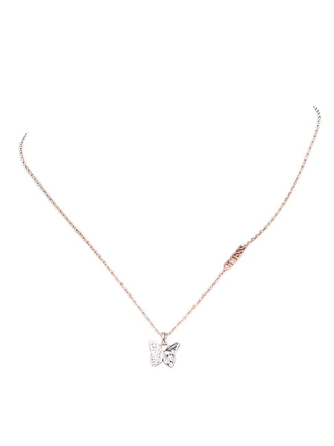 CHRYSALIS Necklace, charm with crystals, butterfly motif SILVER - Necklaces