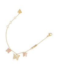 GUESS CHRYSALIS Multi-charm bracelet, butterfly motif ywl gold/light pink - Bracelets - 3