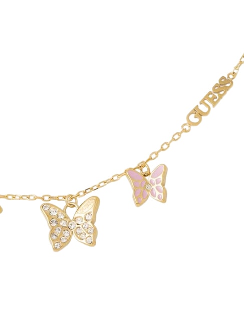 CHRYSALIS Multi-charm bracelet, butterfly motif ywl gold/light pink - Bracelets