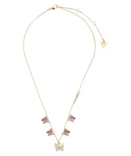 GUESS CHRYSALIS Necklace, multi-charm with crystals, butterfly motif ywl gold/light pink - Necklaces - 2