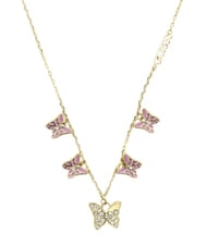 GUESS CHRYSALIS Necklace, multi-charm with crystals, butterfly motif ywl gold/light pink - Necklaces - 3