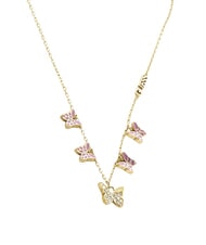GUESS CHRYSALIS Necklace, multi-charm with crystals, butterfly motif ywl gold/light pink - Necklaces - 4
