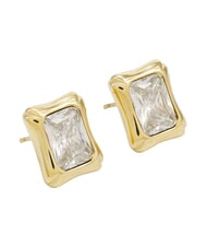 GUESS BAMBOO Silver earrings, square model yellow gold - Earrings - 3