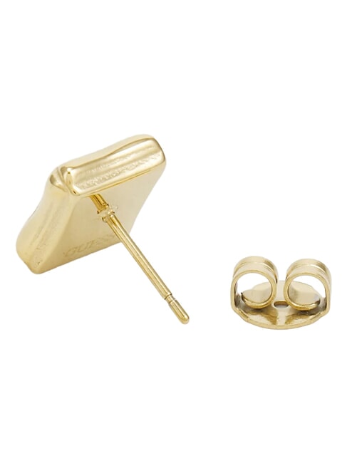 BAMBOO Silver earrings, square model yellow gold - Earrings