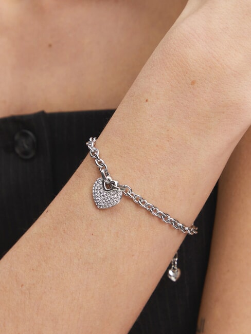 CRAZY IN LOVE Silver bracelet, heart-shaped charm SILVER - Bracelets
