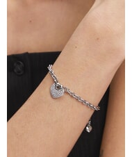 GUESS CRAZY IN LOVE Silver bracelet, heart-shaped charm SILVER - Bracelets - 2