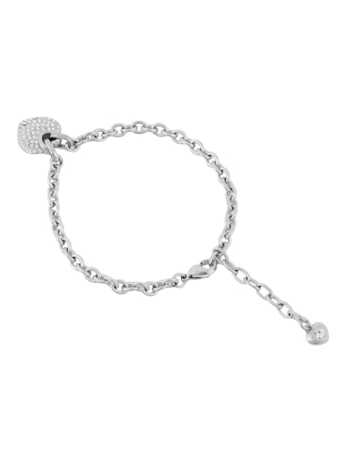 CRAZY IN LOVE Silver bracelet, heart-shaped charm SILVER - Bracelets