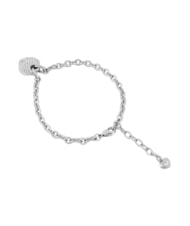 GUESS CRAZY IN LOVE Silver bracelet, heart-shaped charm SILVER - Bracelets - 3