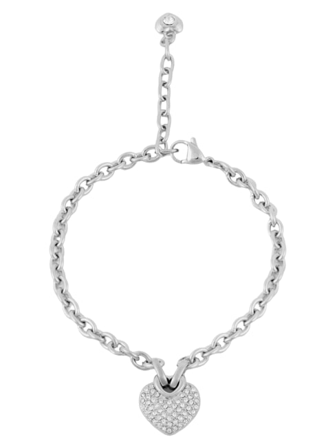 CRAZY IN LOVE Silver bracelet, heart-shaped charm SILVER - Bracelets