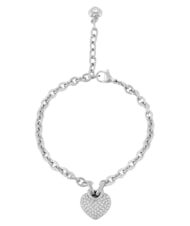 GUESS CRAZY IN LOVE Silver bracelet, heart-shaped charm SILVER - Bracelets - 4