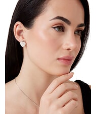 GUESS AMORE Silver earrings, heart charm SILVER - Earrings - 2