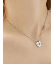GUESS AMORE Necklace, heart charm with cubic zirconia SILVER - Necklaces - 2