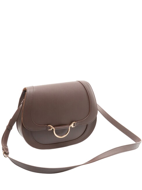 OVAL T Medium shoulder bag with flap chocolate - Women&rsquo;s Bags