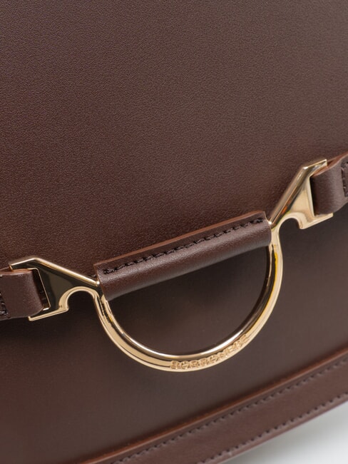 OVAL T Medium shoulder bag with flap chocolate - Women&rsquo;s Bags