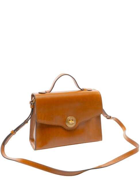 IRENE Shoulder bag, in leather Cognac / Gold - Women&rsquo;s Bags