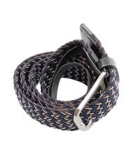 PIQUADRO CINTURE COLL.109 Elastic braided belt black / blue - Belts - 3