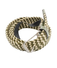 PIQUADRO CINTURE COLL.109 Elastic braided belt GREEN / BEIGE - Belts - 4