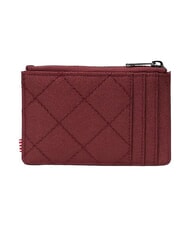 HERSCHEL OSCAR Flat card holder with zip oxblood red quilted - Men&rsquo;s Wallets - 2