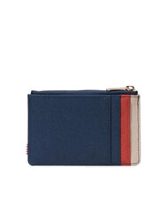 HERSCHEL OSCAR Flat card holder with zip black iris/red ochre/twill - Men&rsquo;s Wallets - 2