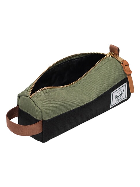 SETTLEMENT Pencil case with wristband black/four leaf clover/saddle brown - Cases and Accessories