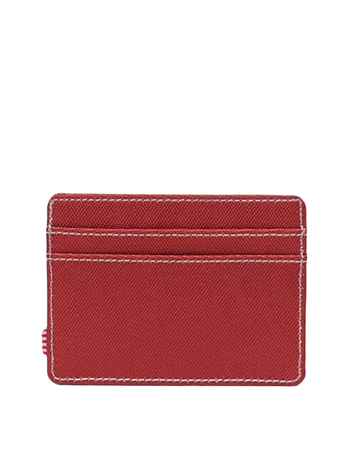 CHARLIE  Flat card holder red ochre/white stitch - Women&rsquo;s Wallets