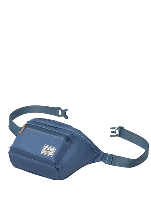 POP QUIZ Bum bag with pocket blue mirage/white stitch - Hip pouches
