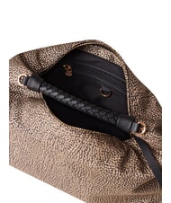 BORBONESE PLIE Hobo shoulder bag OP / NATURAL / BLACK - Women&rsquo;s Bags - 4