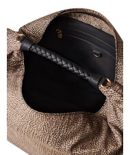 BORBONESE PLIE Medium hobo bag OP / NATURAL / BLACK - Women&rsquo;s Bags - 4