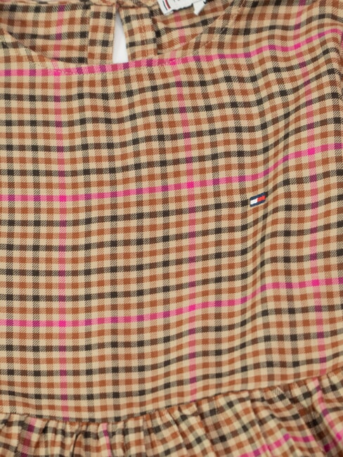 TH KIDS Girl's Dress Shepard check/magenta beige - Little Girls' Dresses