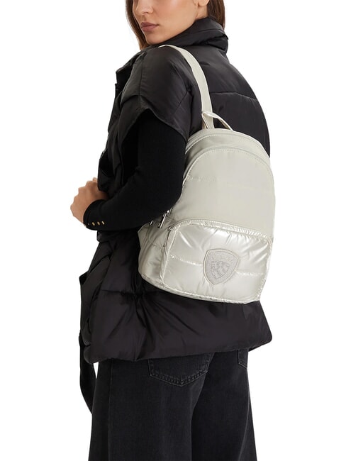 PADDED NYLON Backpack with rhinestone logo white - Women&rsquo;s Bags