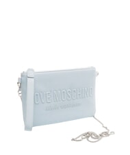 LOVE MOSCHINO SIGNATURE LOVE Clutch bag with shoulder strap light blue - Women&rsquo;s Bags - 2